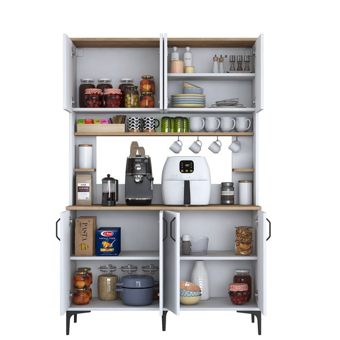 Hanah Home Armario Multiusos Nogal y Blanco JE176 - 3398